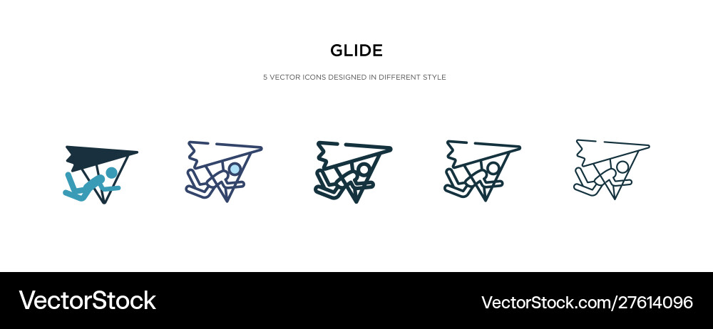Glide icon in different style two colored Glide icon in different style two colored vector image