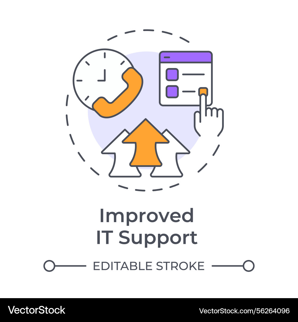Improved it support multi color concept icon Improved it support multi color concept icon vector image
