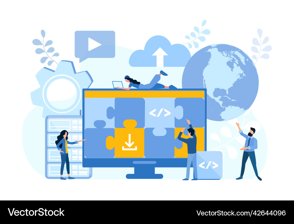 Internet connection and software concept Internet connection and software concept vector image