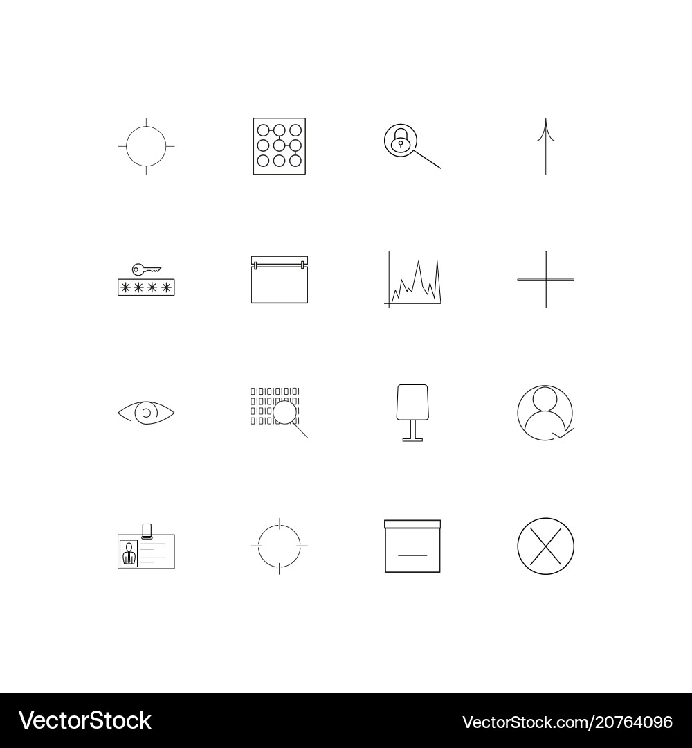 Internet technologies linear thin icons set Vector Image