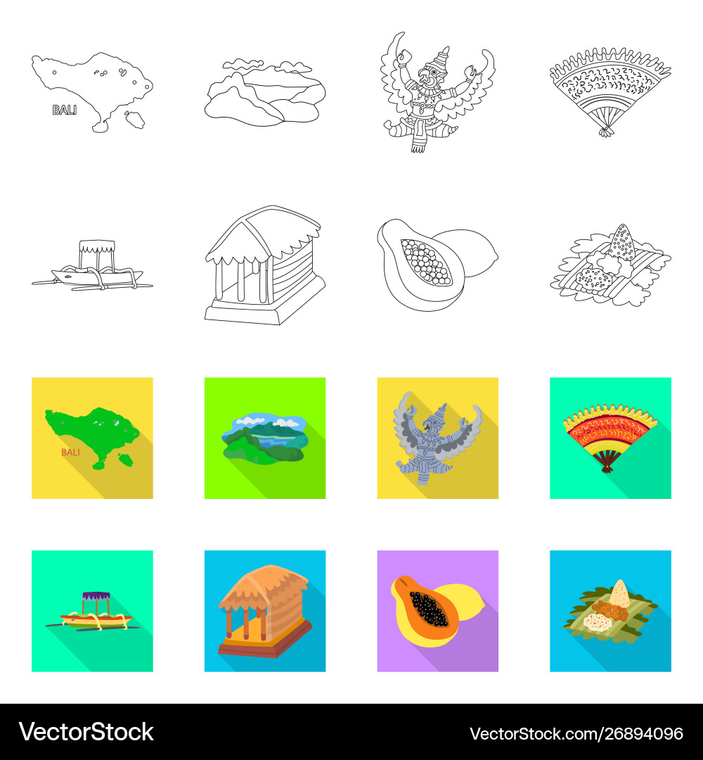 Isolated object and travel icon set Vector Image