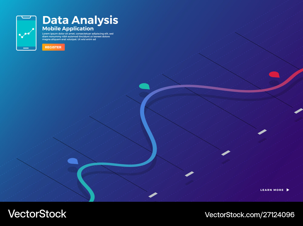 Isometric graph chart analysis Isometric graph chart analysis vector image