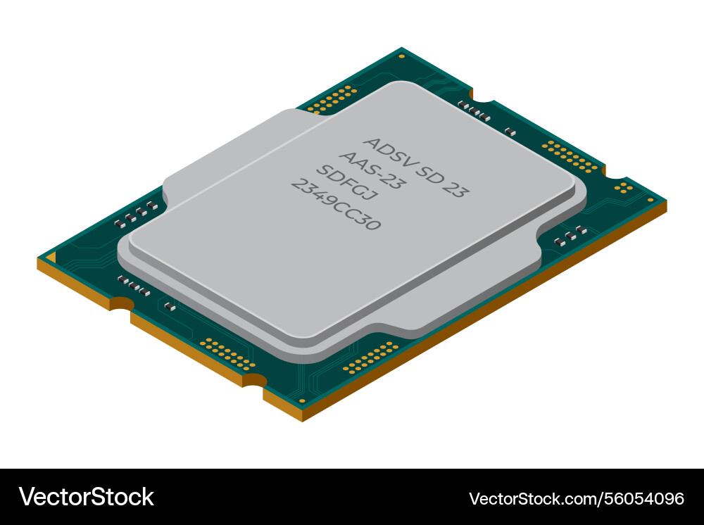 Isometric processor central processing unit Isometric processor central processing unit vector image