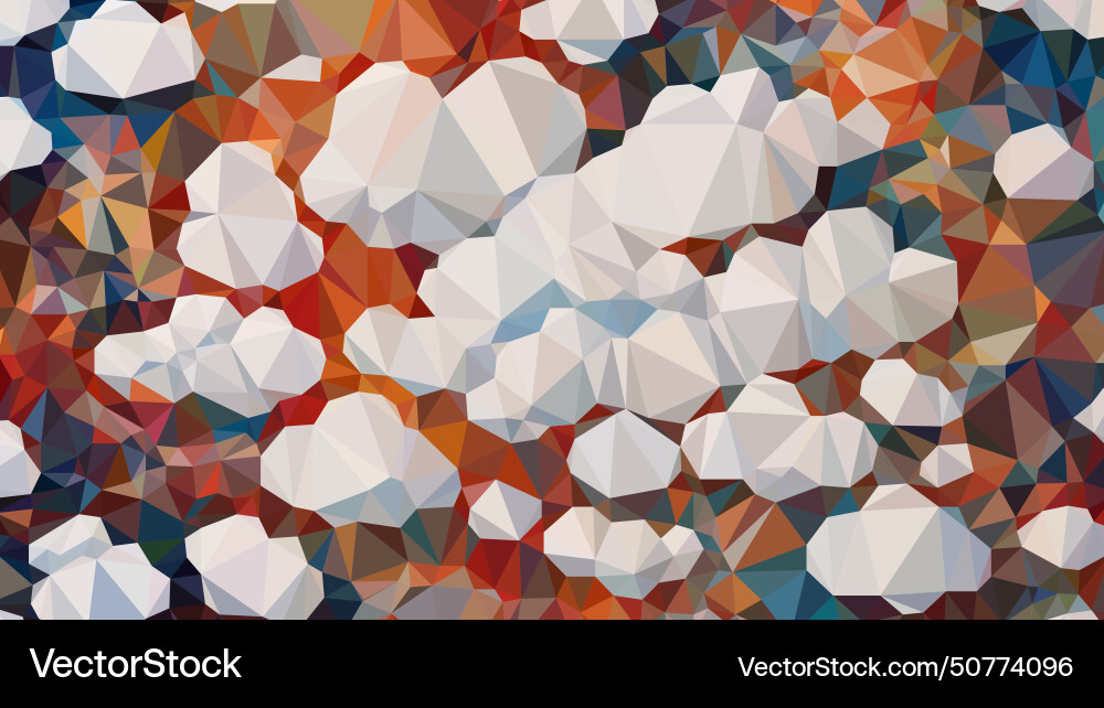 Low poly abstract sky with clouds background Vector Image