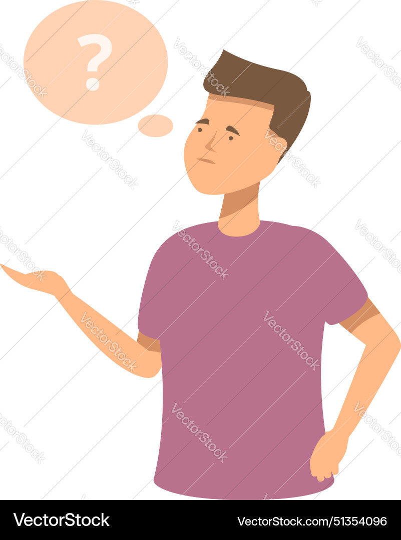 Man pondering with question mark Man pondering with question mark vector image