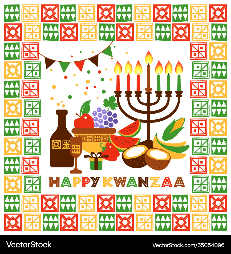 Modern flat concept design on kwanzaa Modern flat concept design on kwanzaa vector image