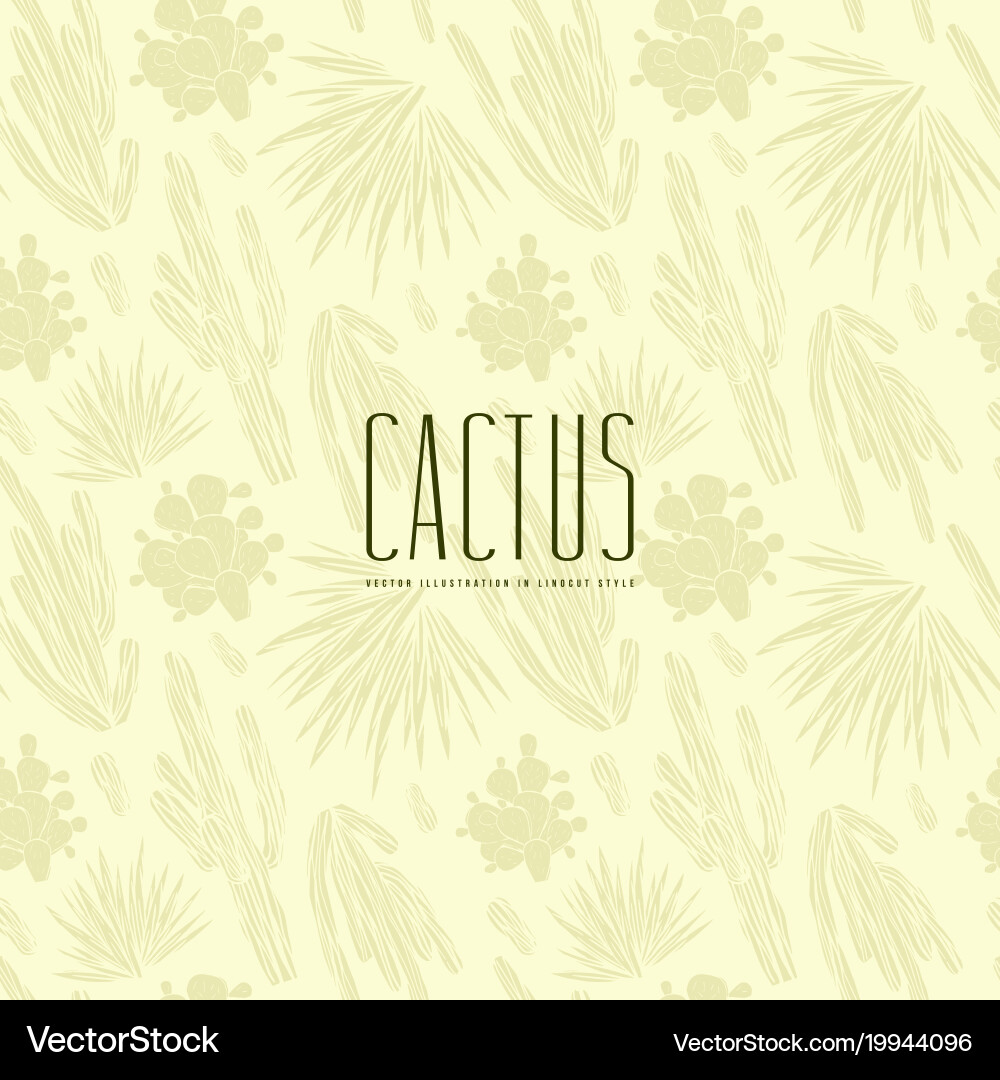 Seamless pattern with the image of cactuses vector image