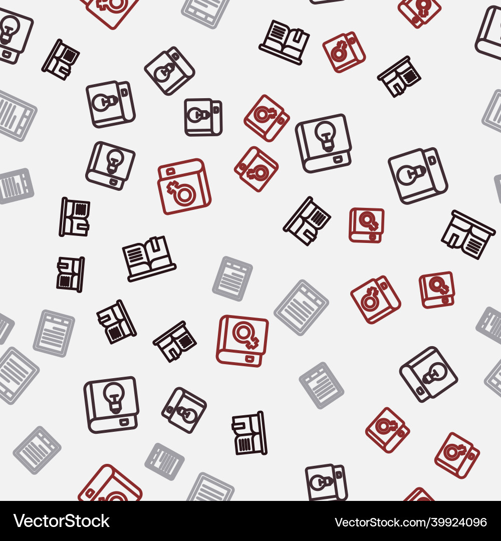 Set line open book user manual e-book reader vector image