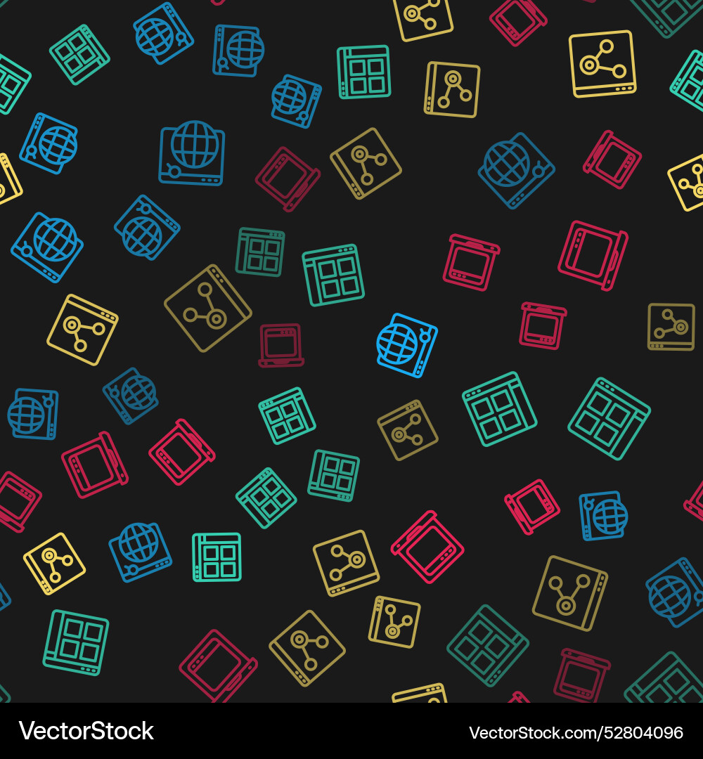 Set line search engine browser files window Set line search engine browser files window vector image