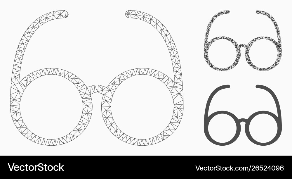 Spectacles mesh wire frame model vector image