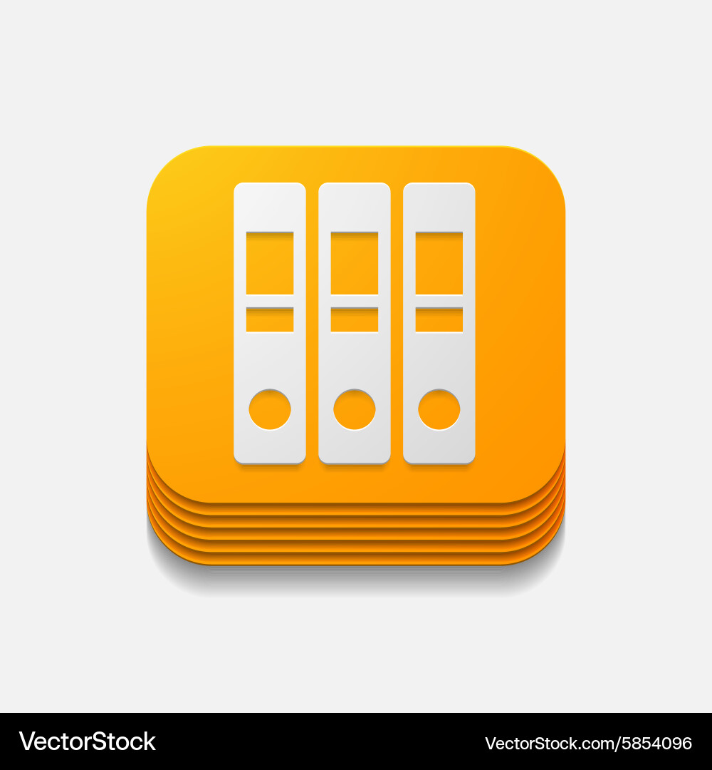 Square button folder vector image