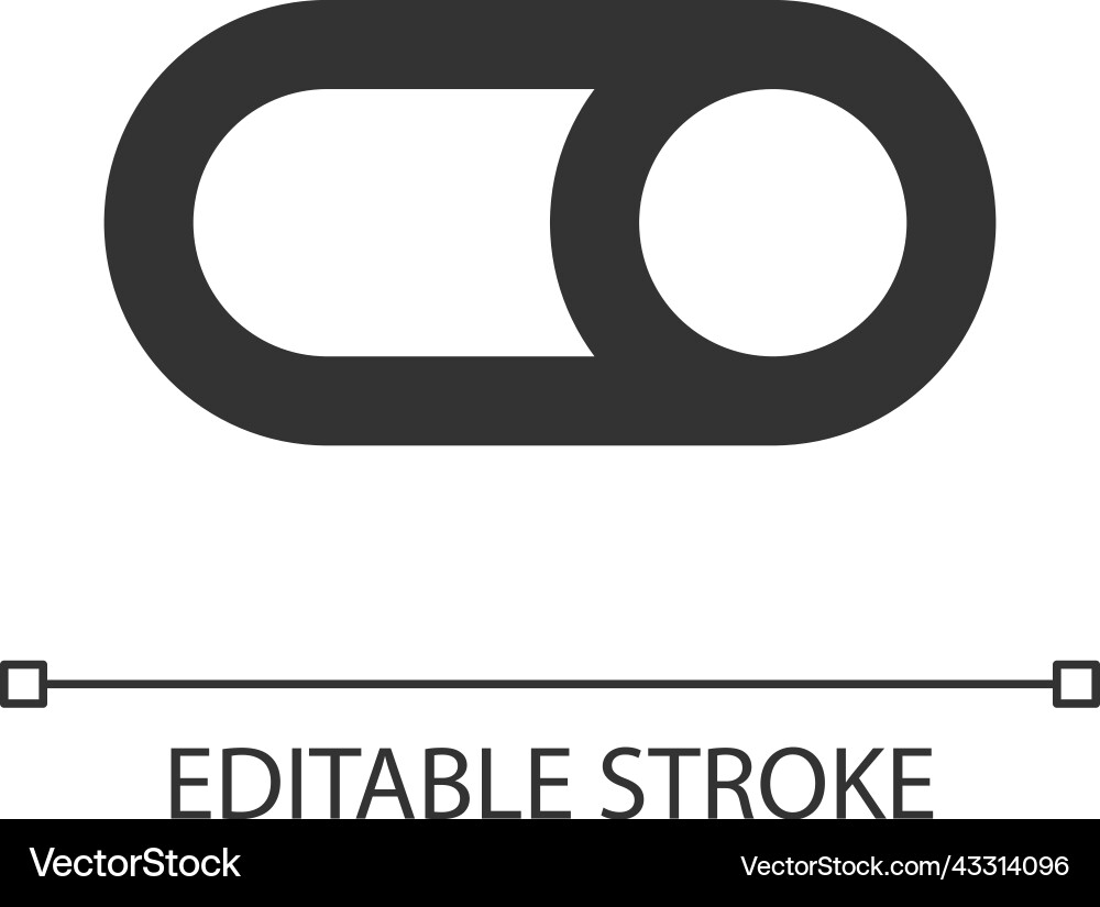 Toggle button pixel perfect linear ui icon Toggle button pixel perfect linear ui icon vector image