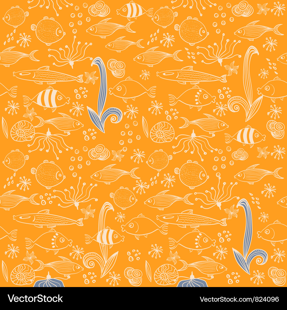 Whimsical Fish Swirls Vector Image