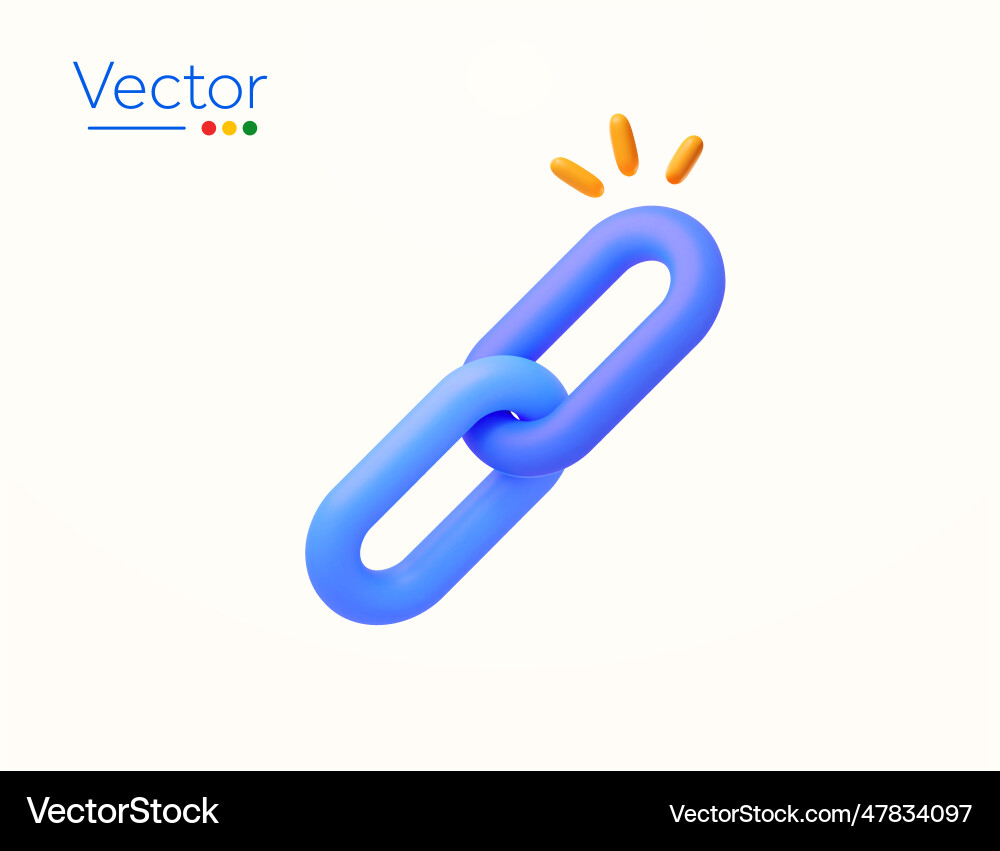 3d link or chain icon minimal style isolated 3d link or chain icon minimal style isolated vector image