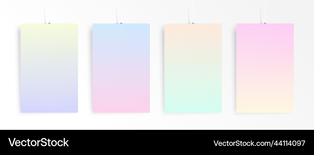 Blank paper posters template on white wall Vector Image