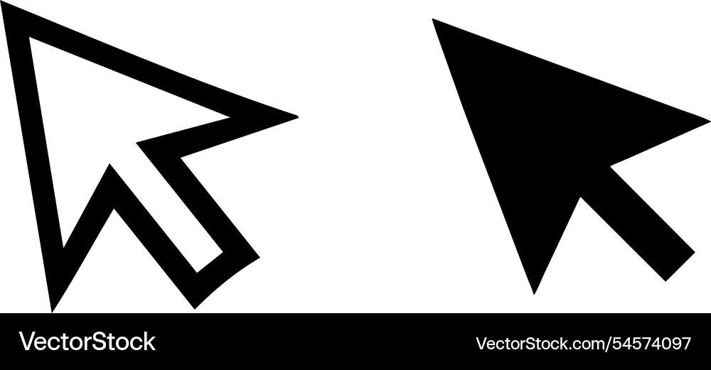 Computer mouse click pointer cursor arrow flat vec Computer mouse click pointer cursor arrow flat vec vector image