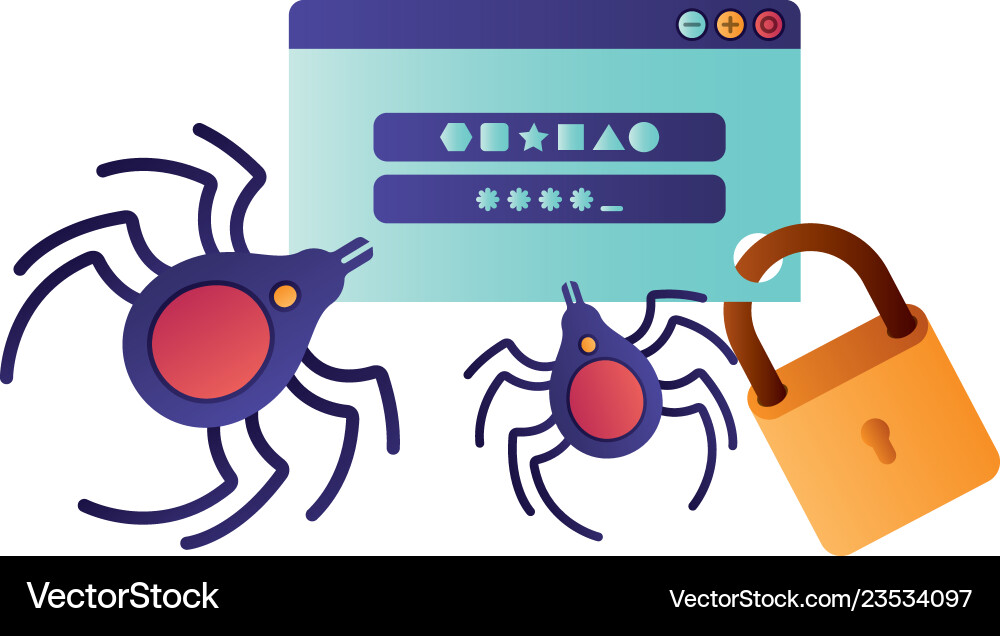 Computer window with password isolated icon vector image