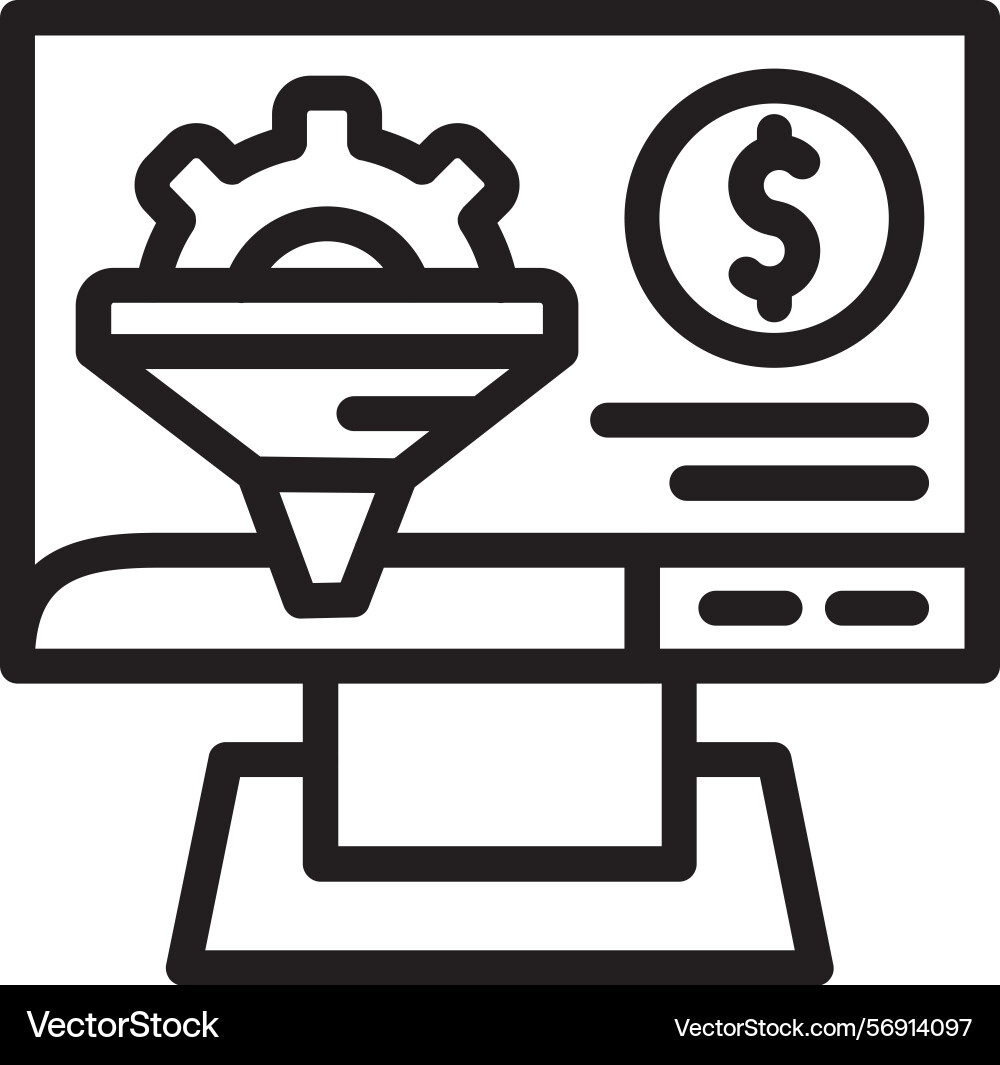 Conversion rate linear style icon design vector image