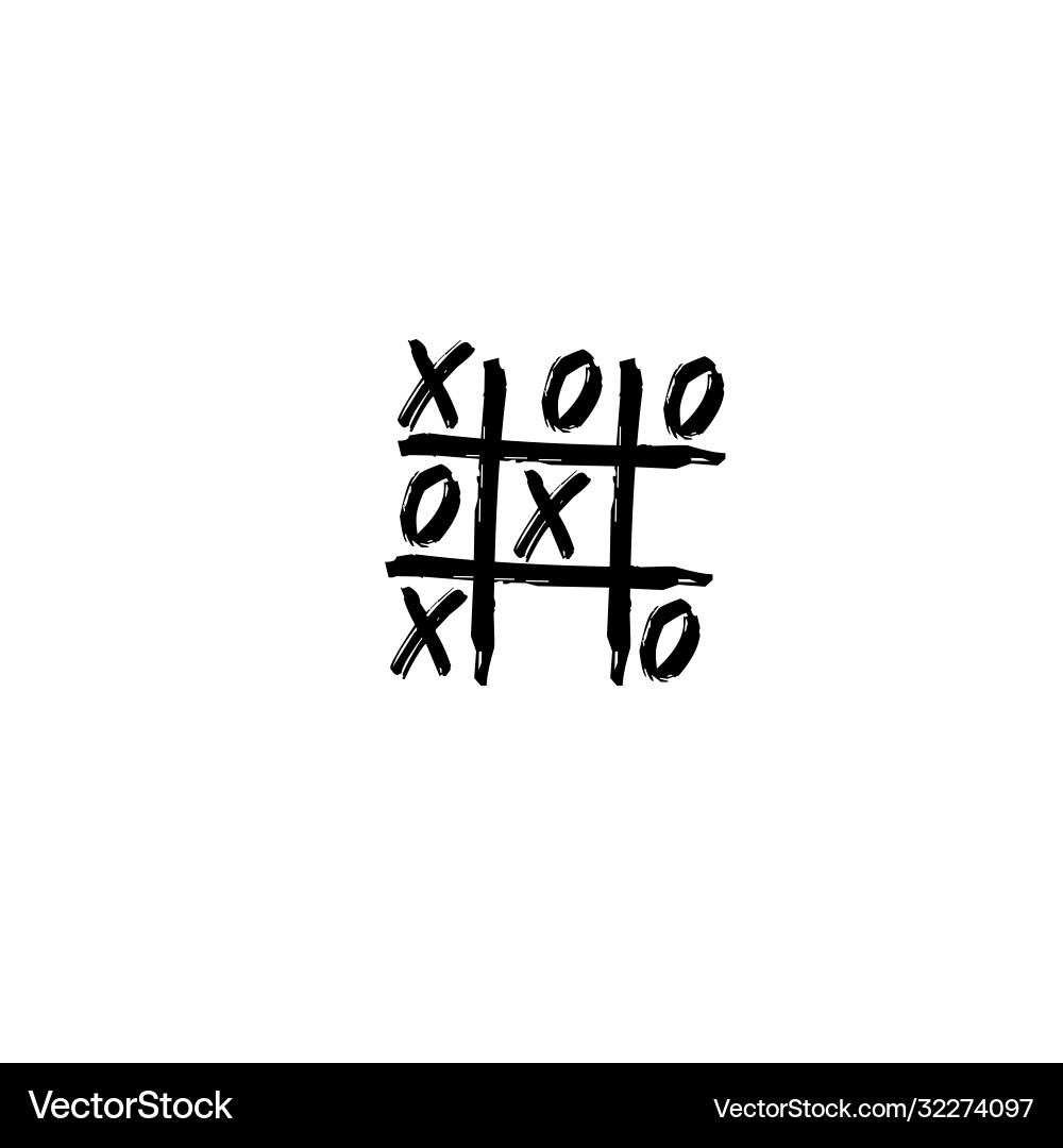 Crosses and zeros funny game schematic image flat Crosses and zeros funny game schematic image flat vector image