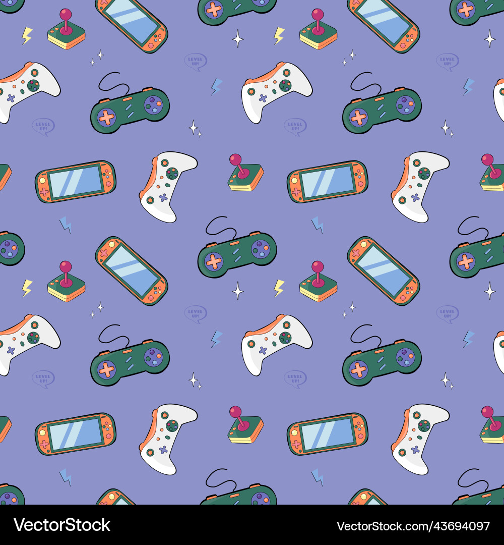 Cute seamless abstract pattern in pixel game Cute seamless abstract pattern in pixel game vector image