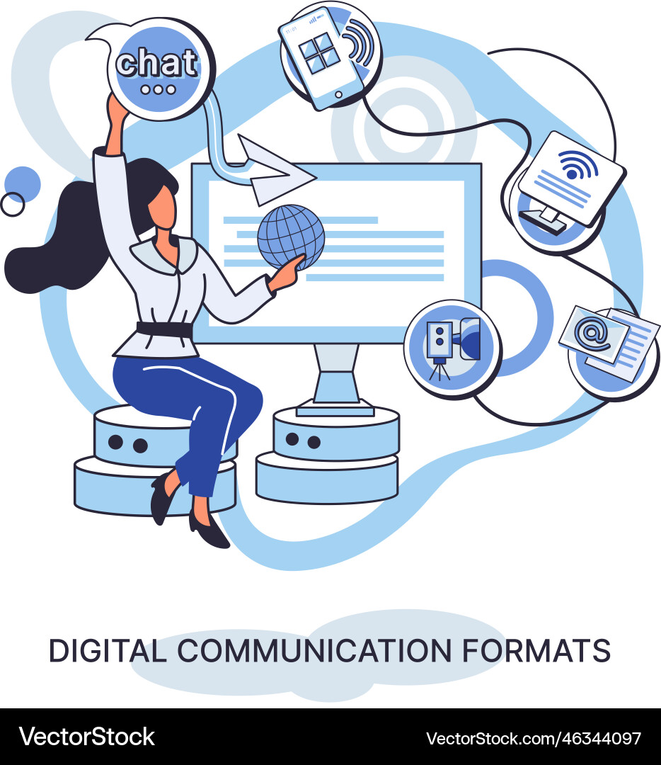 Digital communication formats metaphor content Digital communication formats metaphor content vector image