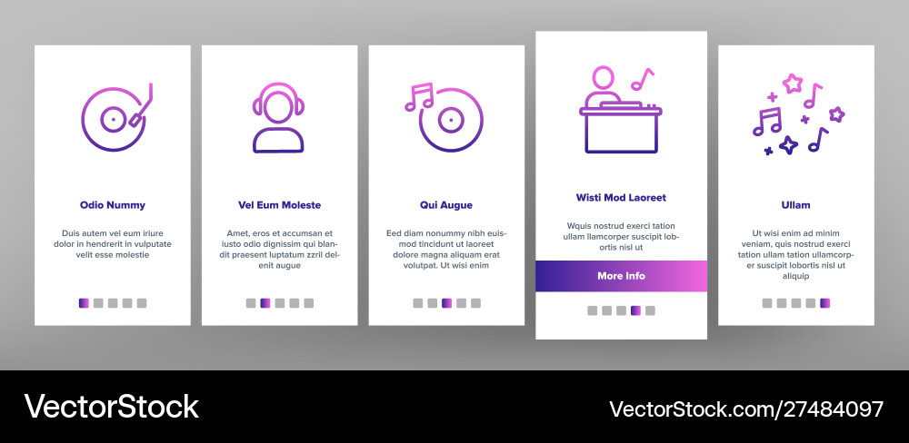 Dj device onboarding elements icons set Vector Image