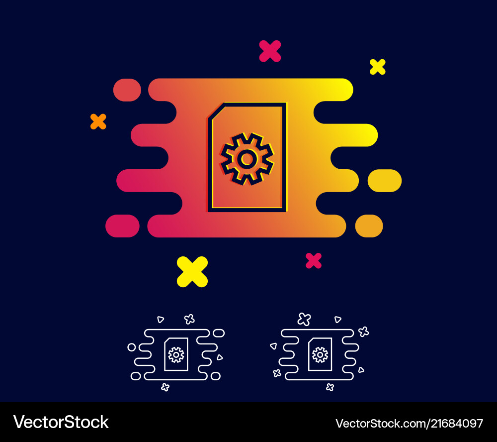 Document management icon file with cogwheel Document management icon file with cogwheel vector image