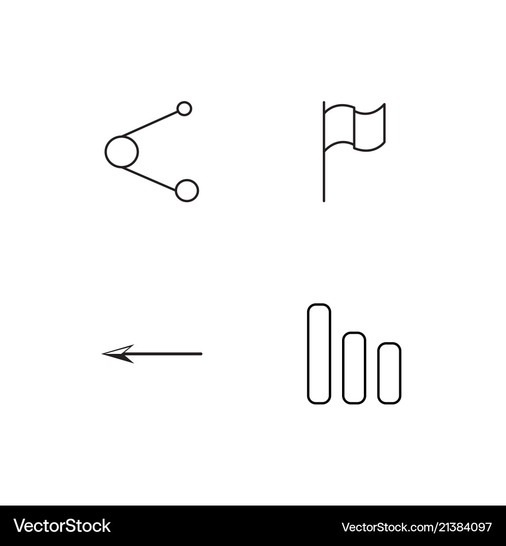 Essential linear icons set simple outline vector image