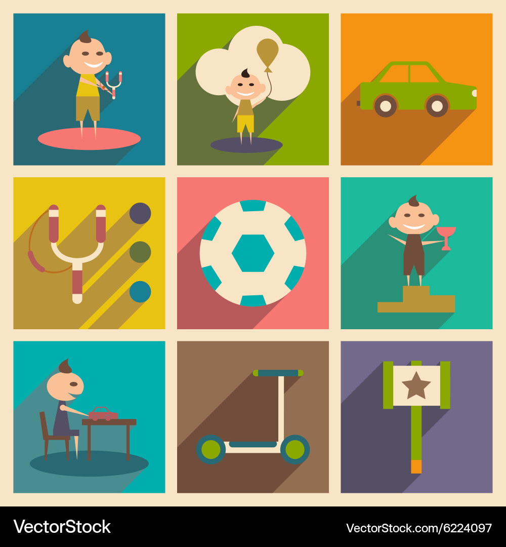 Flat with shadow concept and mobile application Vector Image