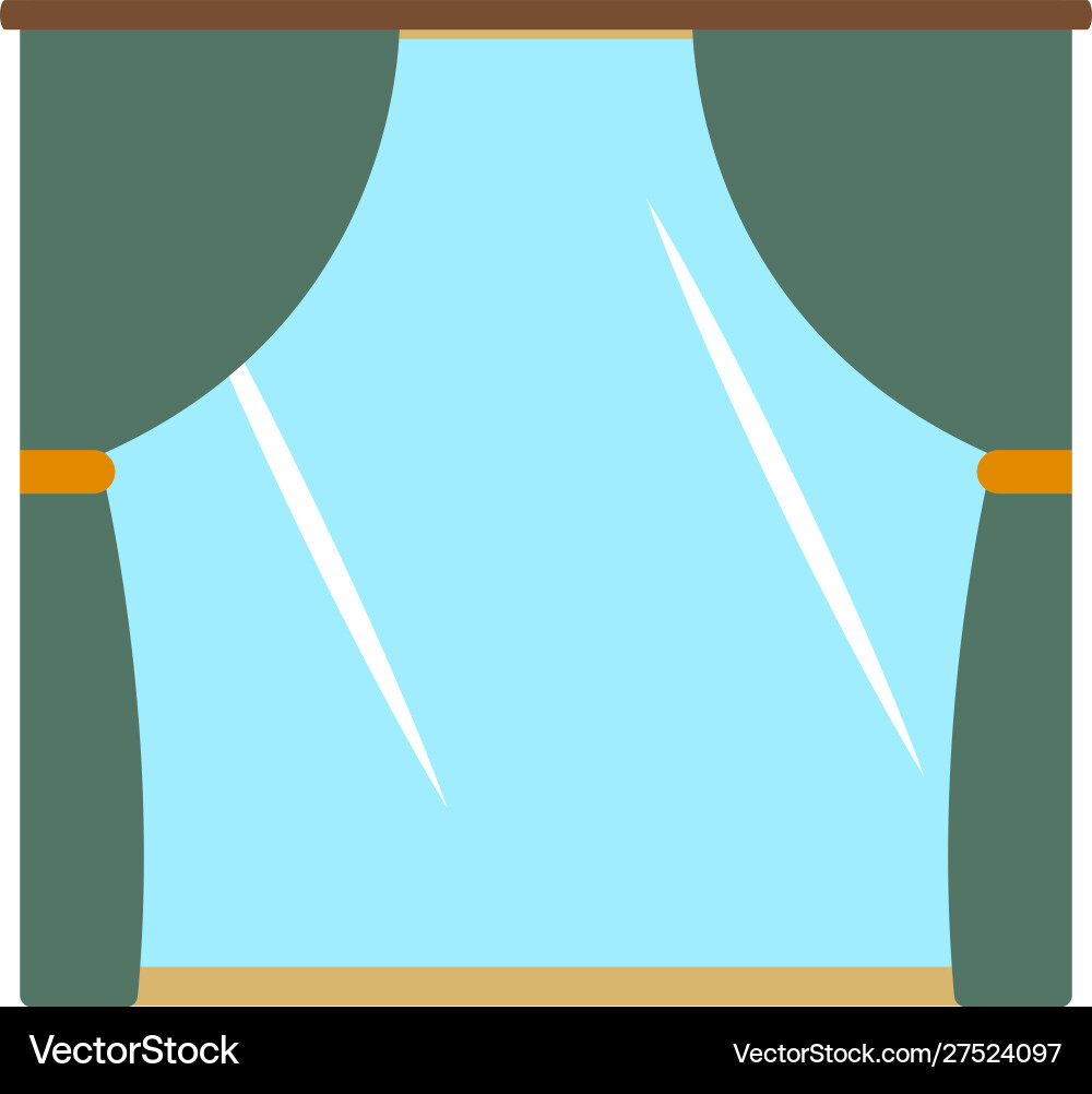 Isolated window with curtains Vector Image