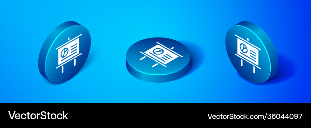 Isometric presentation board with graph schedule Isometric presentation board with graph schedule vector image