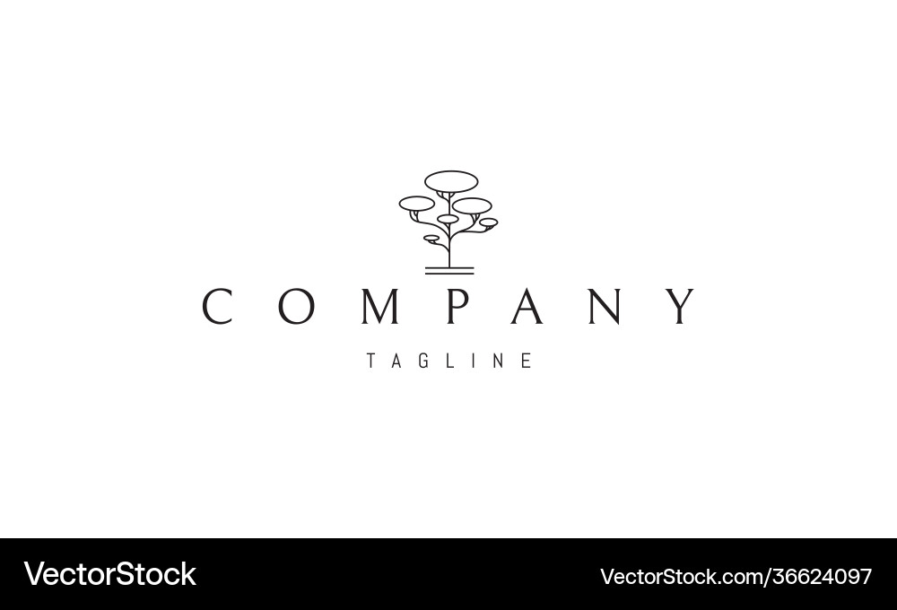 Logo on which an abstract image a tree vector image
