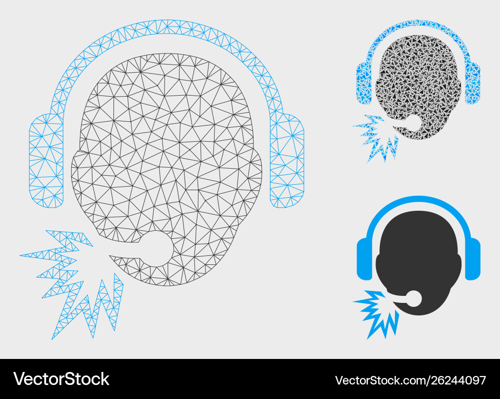 Operator message mesh wire frame model Operator message mesh wire frame model vector image