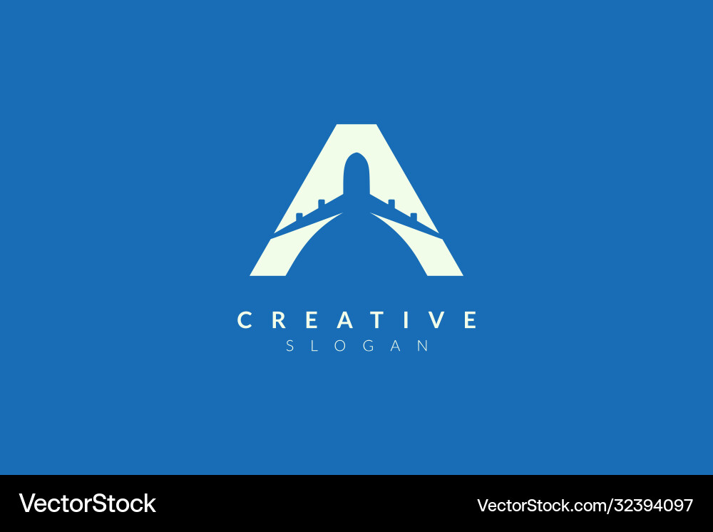 Plane shape design minimalist and simple logo Plane shape design minimalist and simple logo vector image