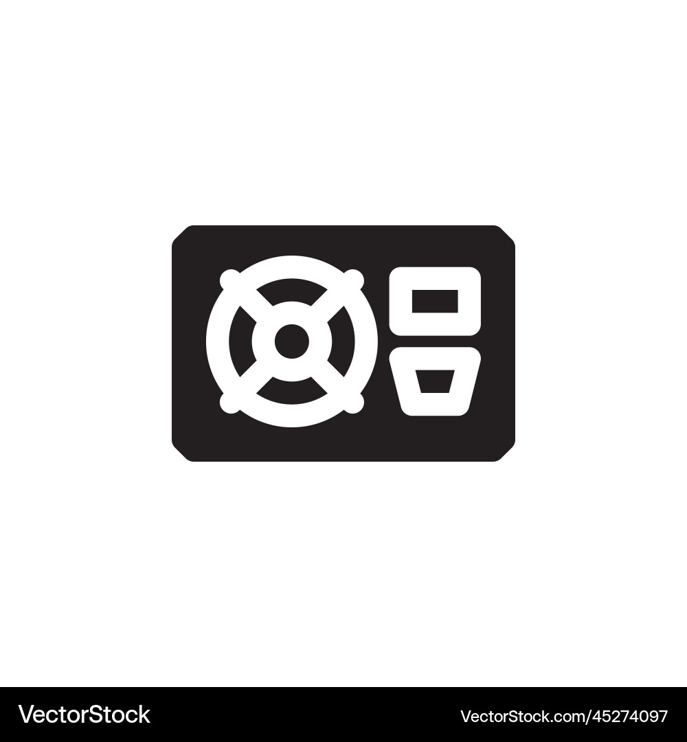 Power supply icon computer component solid Power supply icon computer component solid vector image