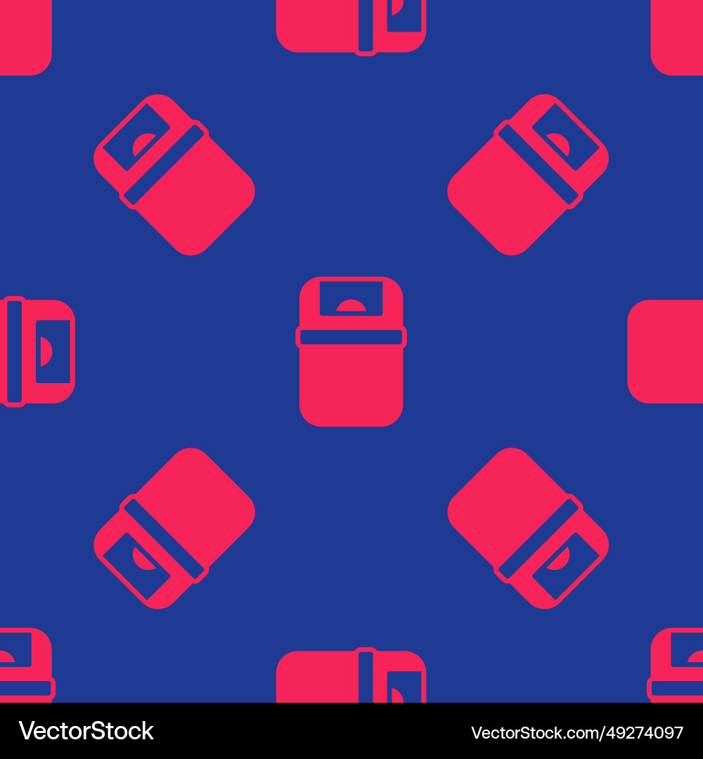 Red trash can icon isolated seamless pattern Red trash can icon isolated seamless pattern Vector Image