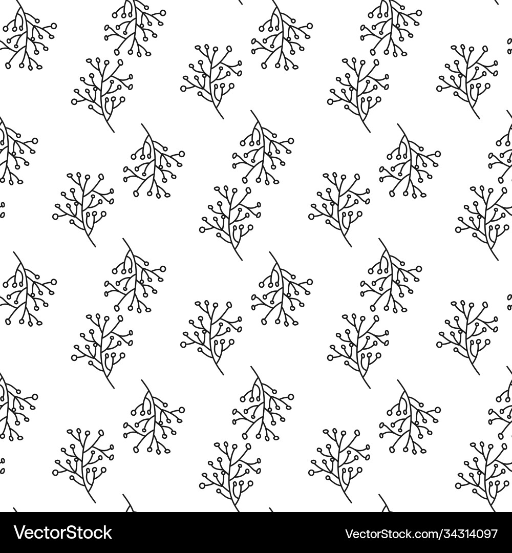 Seamless pattern with christmas tree and snowflake Vector Image