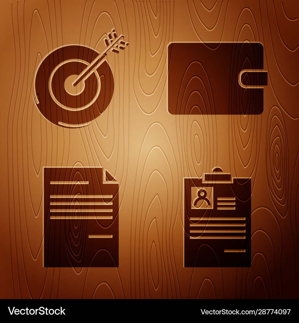 Set clipboard with resume target document Set clipboard with resume target document vector image