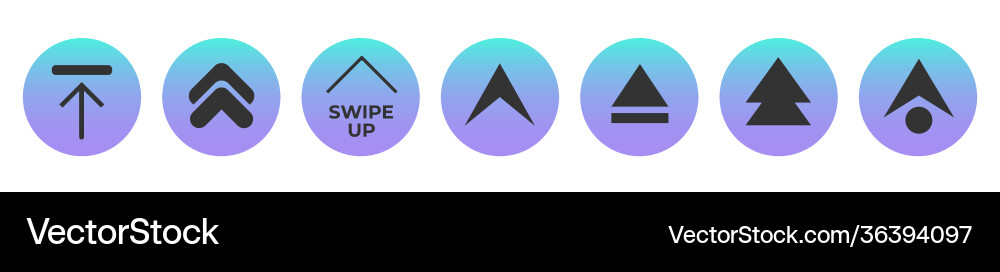 Template swipe up buttons colorful gradient web Template swipe up buttons colorful gradient web vector image