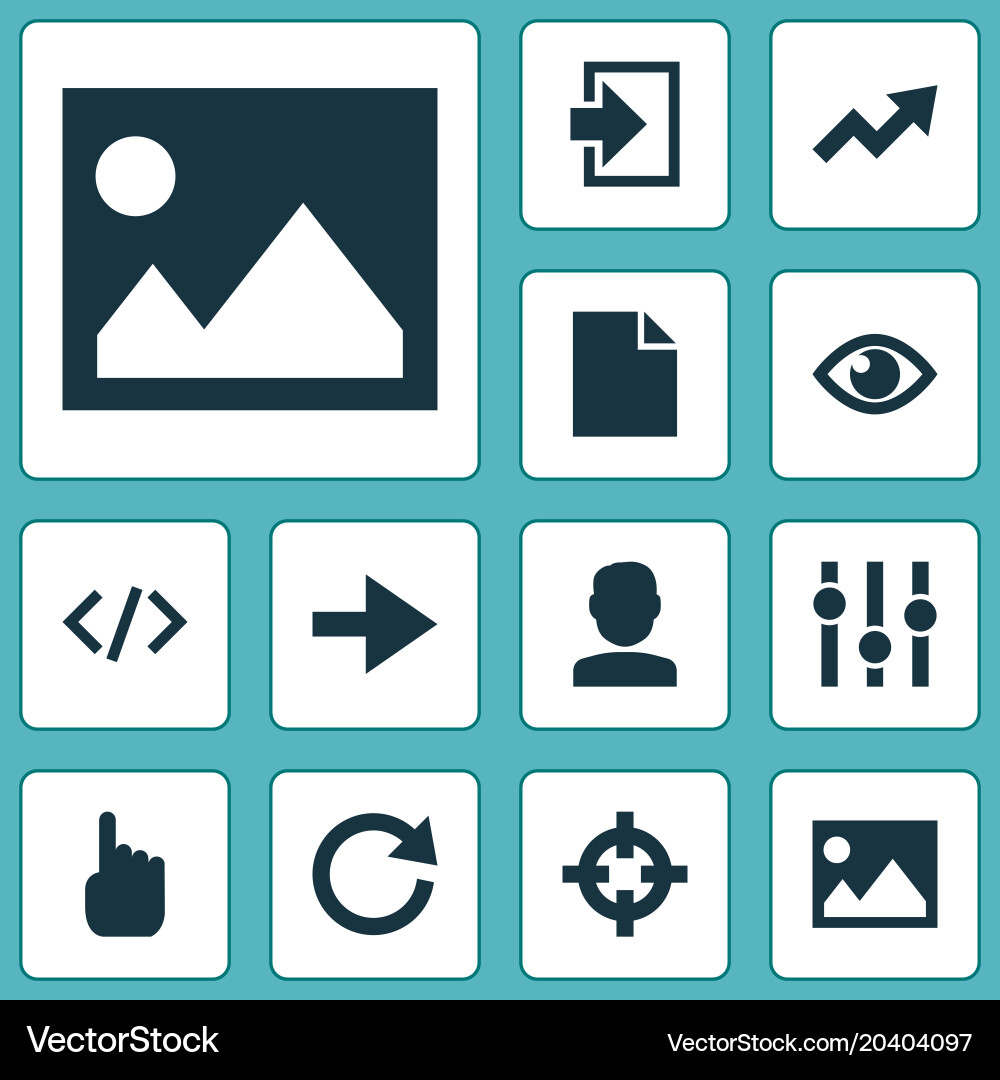 User icons set with hand code forward ahead vector image