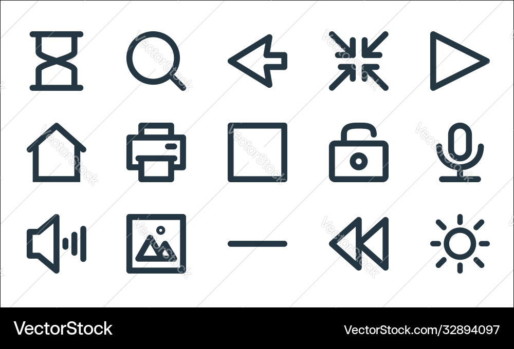 User interface line icons linear set quality User interface line icons linear set quality vector image
