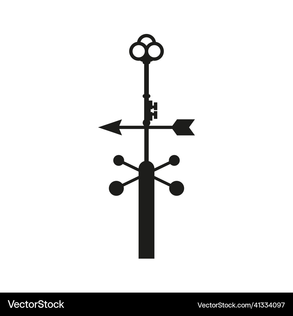 Weather vane icon in the form of a key simple Weather vane icon in the form of a key simple vector image
