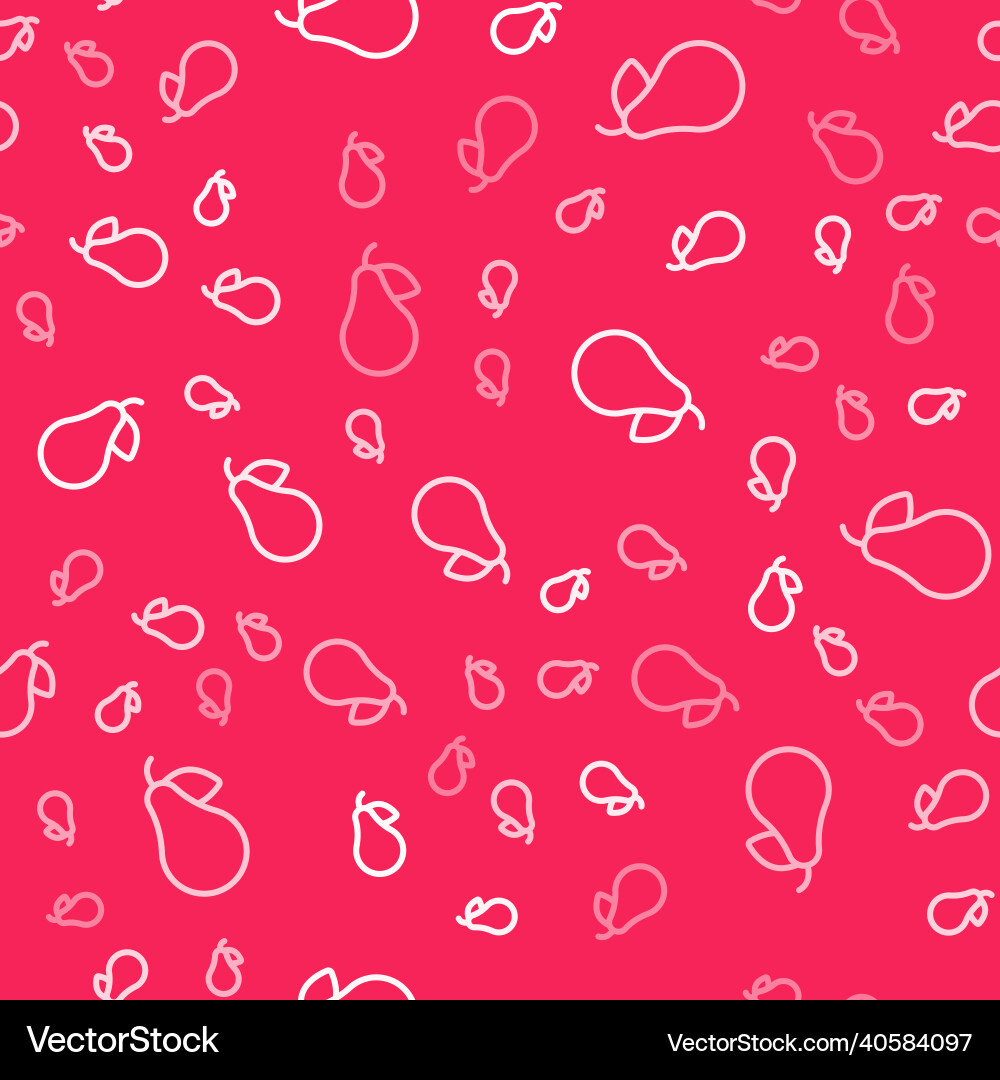 White line pear icon isolated seamless pattern White line pear icon isolated seamless pattern vector image
