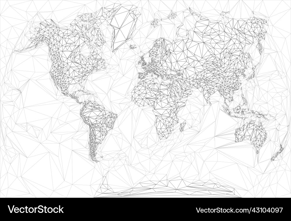 World map in polygonal style vector image