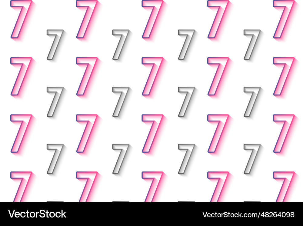 Abstract number 7 pattern background vector image