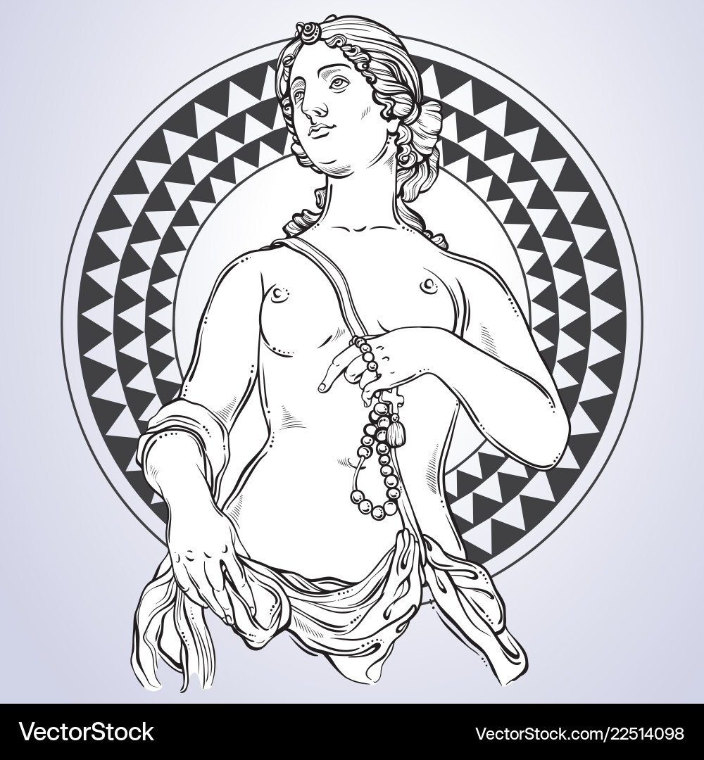 Beautiful greek goddess the mythological heroine Beautiful greek goddess the mythological heroine vector image