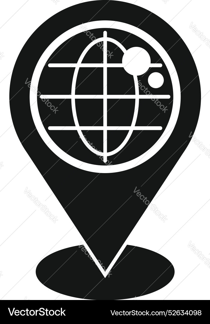 Black pin pointing global location with latitude Black pin pointing global location with latitude vector image
