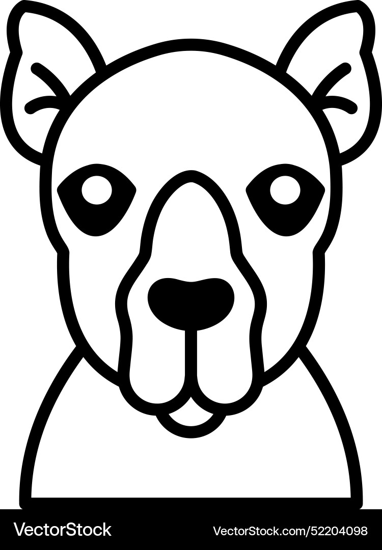 Camel in line icon style Vector Image