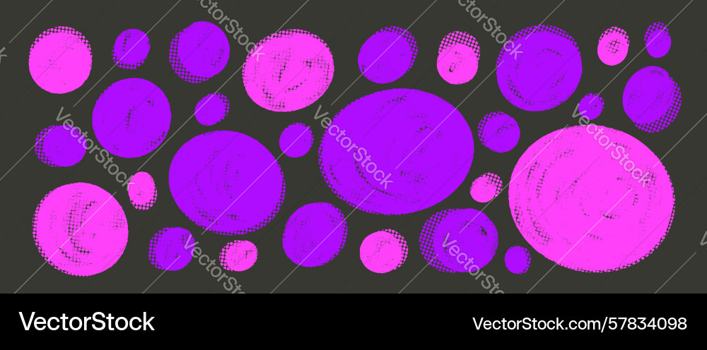 Circle blobs pink neon callout set with halftone vector image