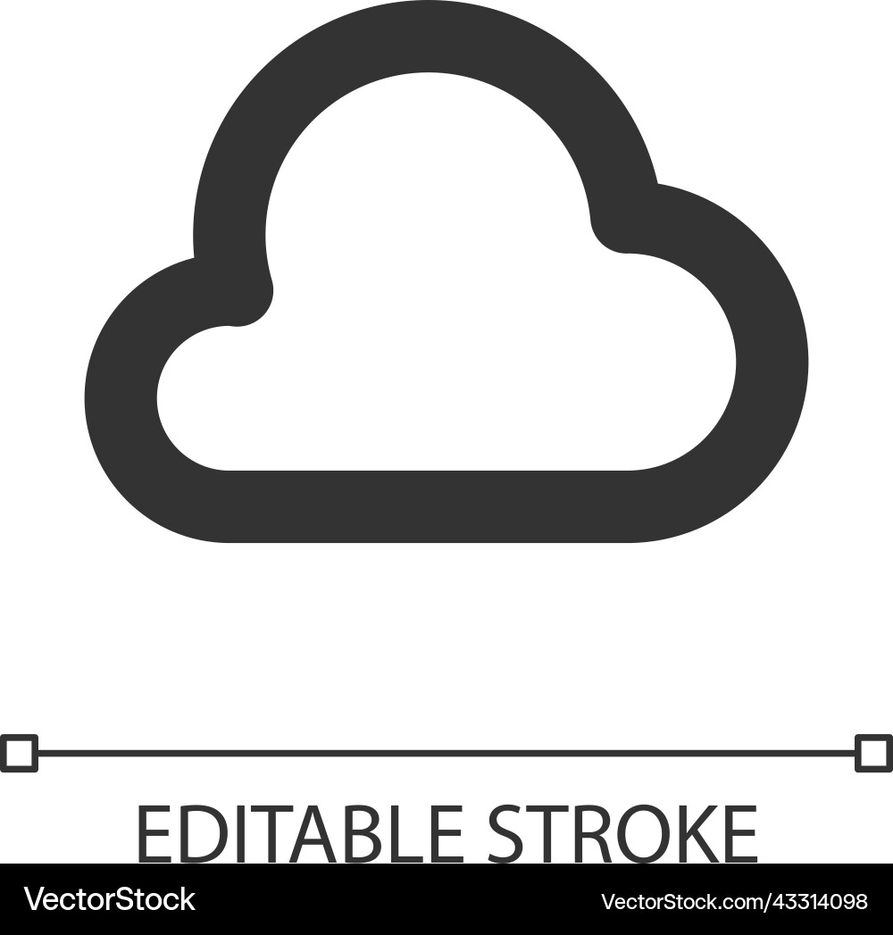Cloud computing pixel perfect linear ui icon Cloud computing pixel perfect linear ui icon vector image